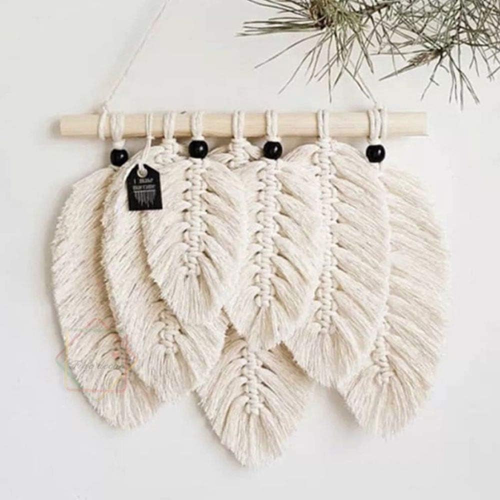 Macramé Feather DIY Craft Kit – Make Your Own Boho Style Home Décor Wall Hanging - Rewarding Art Project – Suit Beginner