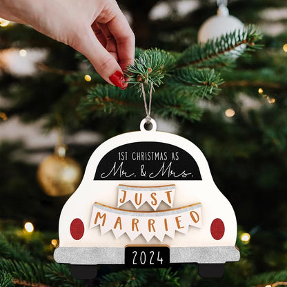 First Christmas Married Ornament 2024, Our First Christmas as Mr and Mrs Christmas Ornament - Bridal Shower Gift, Marriage Gifts, Wedding Gifts for Couples, Gifts for Newlyweds