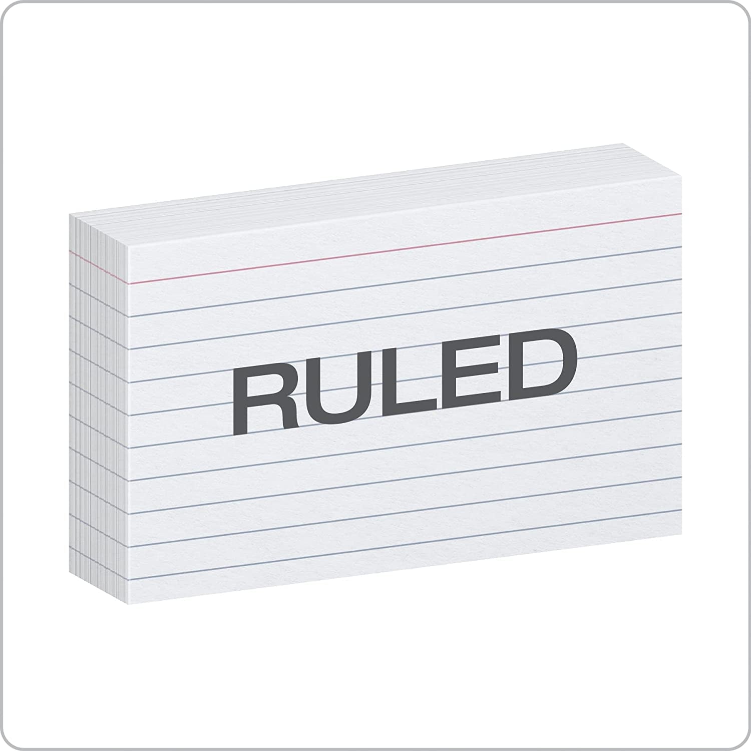 Index Cards, 500 Pack, 3X5 Index Cards, Ruled on Front, Blank on Back, White, 5 Packs of 100 Shrink Wrapped Cards ()