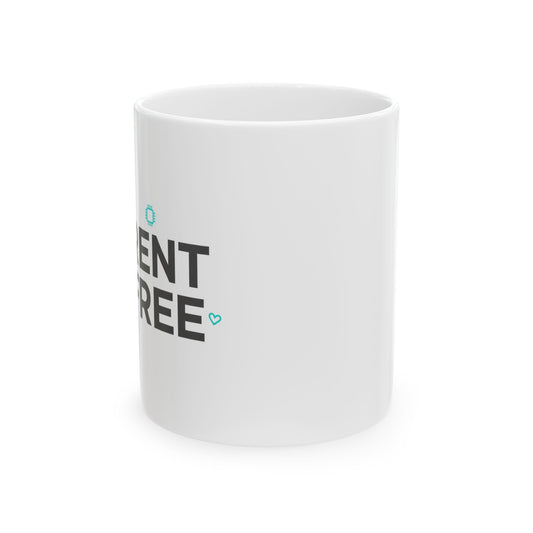 Living In My Head Rent Free | 11oz Ceramic Coffee Mug, Sublimation Print | Valentine & Galentine Gift for Friends | Y2K Aesthetic Humor