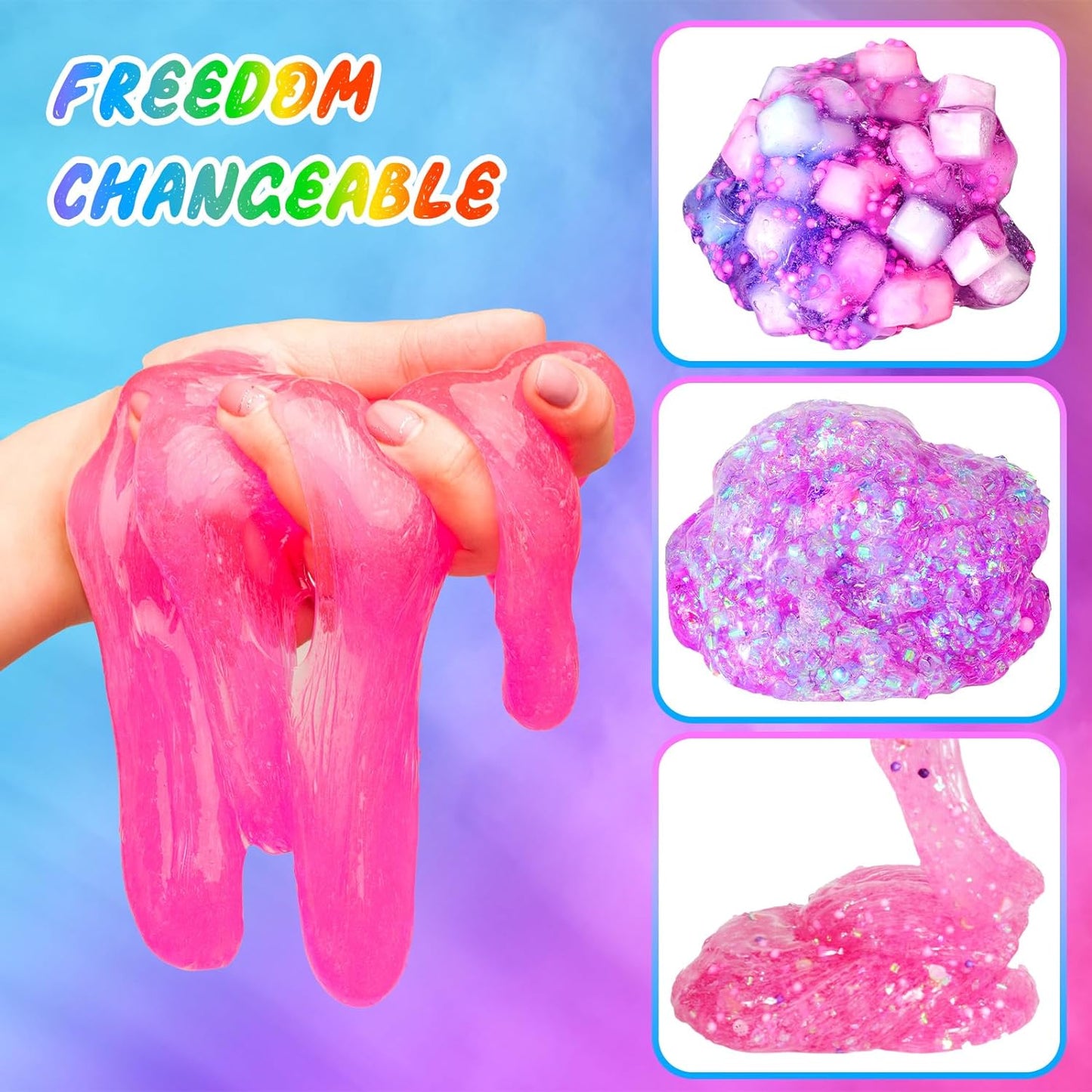 Slime Kit Confetti Slime, Glimmer Crunchy Slime, Foam Slime, Jelly Cubes Slime, Stress Relief Toys, Party Favors for Kids, for Girl Boys 6 7 8 9 10 11 12