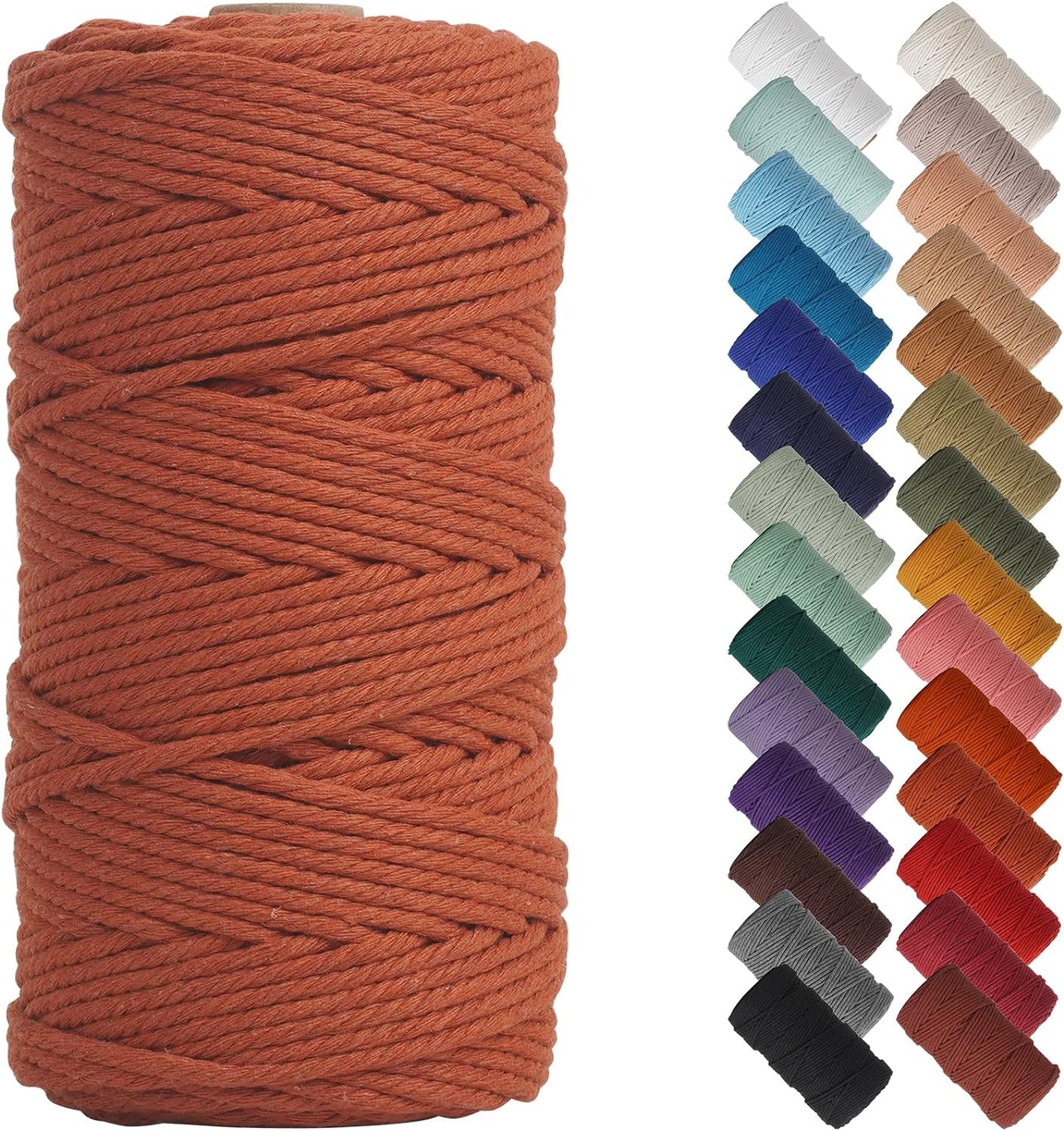 Sage Macrame Cord 3Mm X 220Yards, Colored Cotton Cord, Macrame Rope Macrame Yarn, Colorful Cotton Craft Cord for Macrame Plant Hangers, Macrame Wall Hanging, DIY Crafts