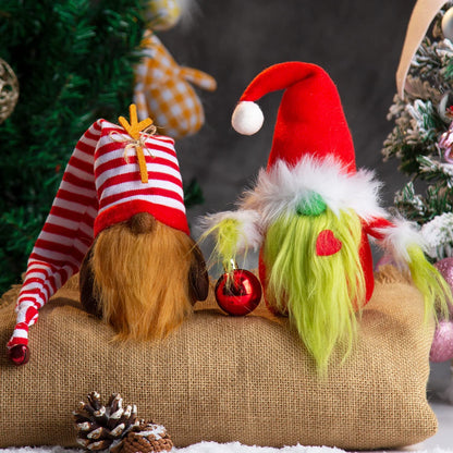 Christmas Gnomes Decorations 2-Pack Handmade Swedish Tomte Plush Gnomes Scandinavian Santa Elf Christmas Table Tiered Tray Ornament Christmas Decor Gifts