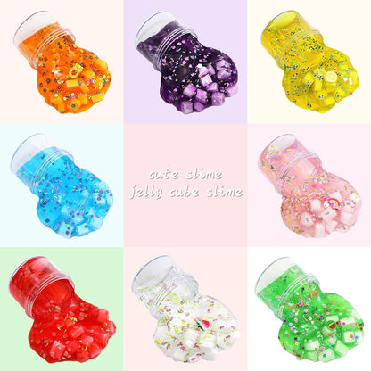 Jelly Cube Clear Slime Kit 8 Pack for Kids, Crunchy Slime, Stress Relief Toy, Party Favors for Girl Boys 6 7 8 9 10 11 12