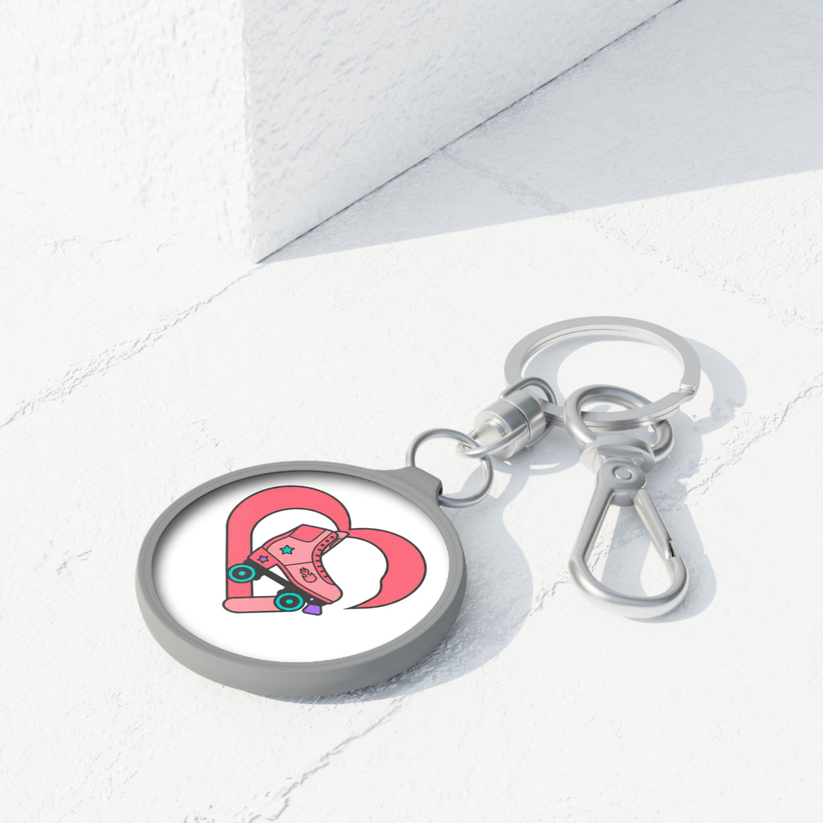 Roller Skate Heart Keychain | Retro Keyring Tag Accessory | Valentine & Galentine Gift for Friends | Y2K Aesthetic