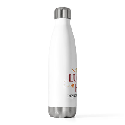 Lucky He Fire Horse 2026 | 20oz Insulated Tumbler Bottle, Stainless Steel | Lunar New Year Gift for Family & Teachers | Red Gold