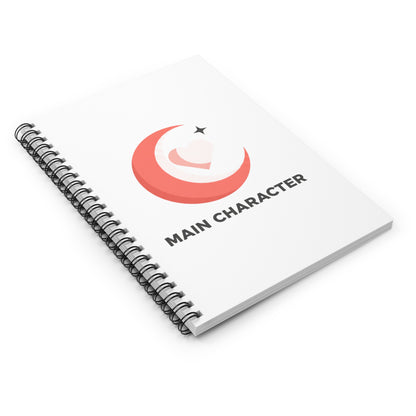 Moon Heart Crescent | Spiral Journal Notebook for Notes & Journaling | Back to School, Valentine & Galentine Gift | Celestial Y2K