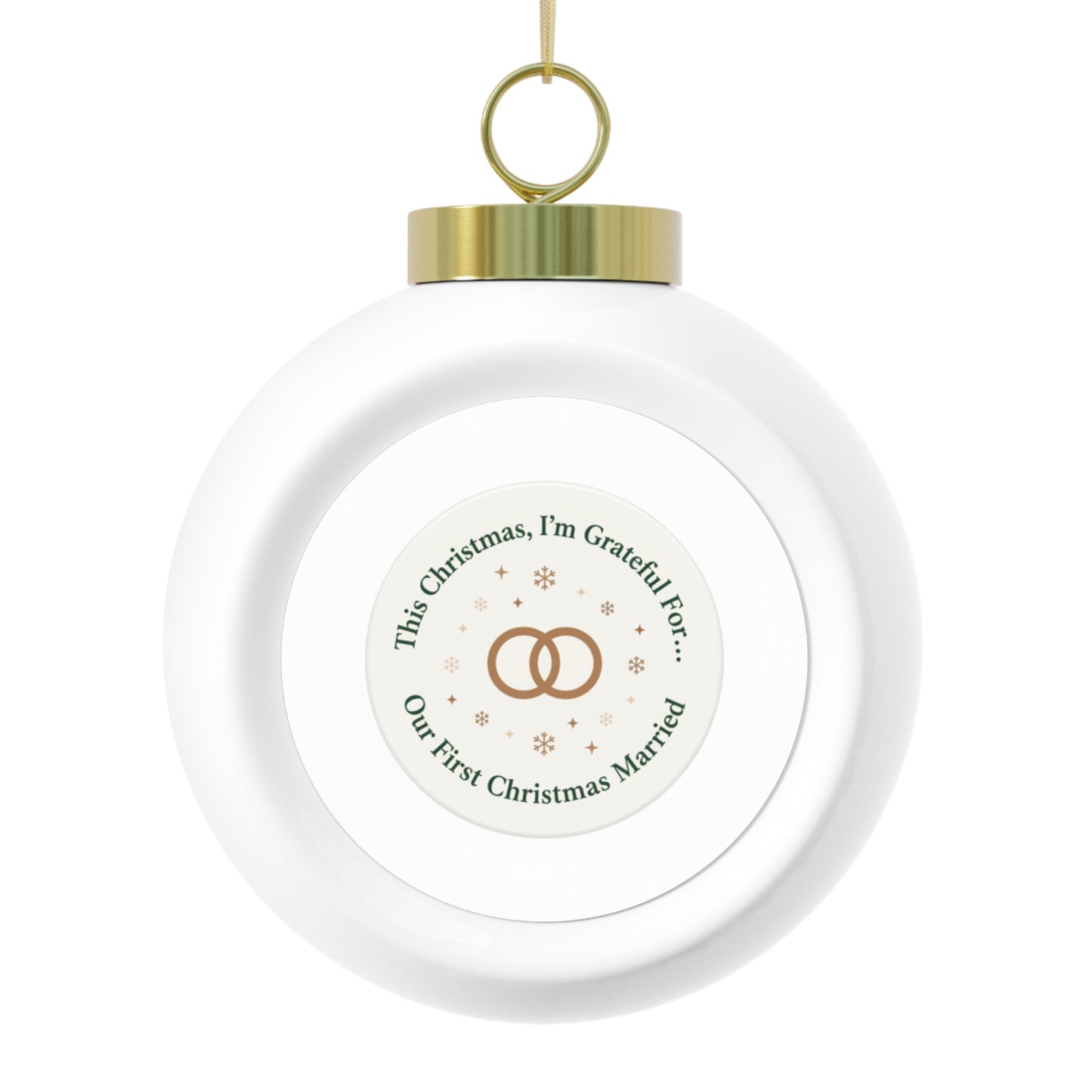 Christmas Ball Ornament Our First Christmas Married Newlywed Keepsake