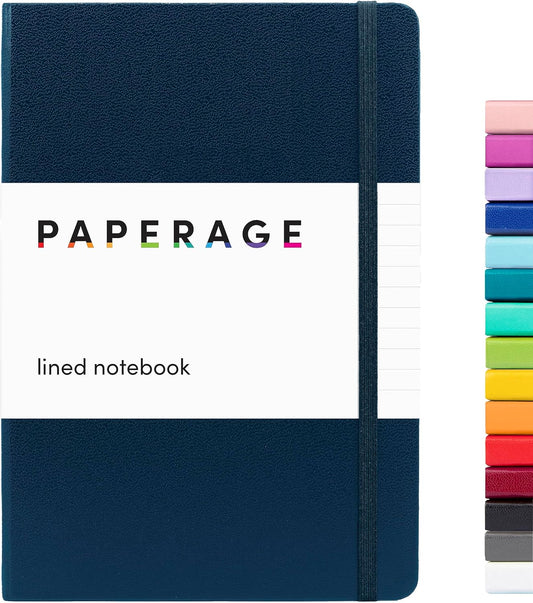 Lined Journal Notebook, (Navy), 160 Pages, Medium 5.7 Inches X 8 Inches - 100 GSM Thick Paper, Hardcover