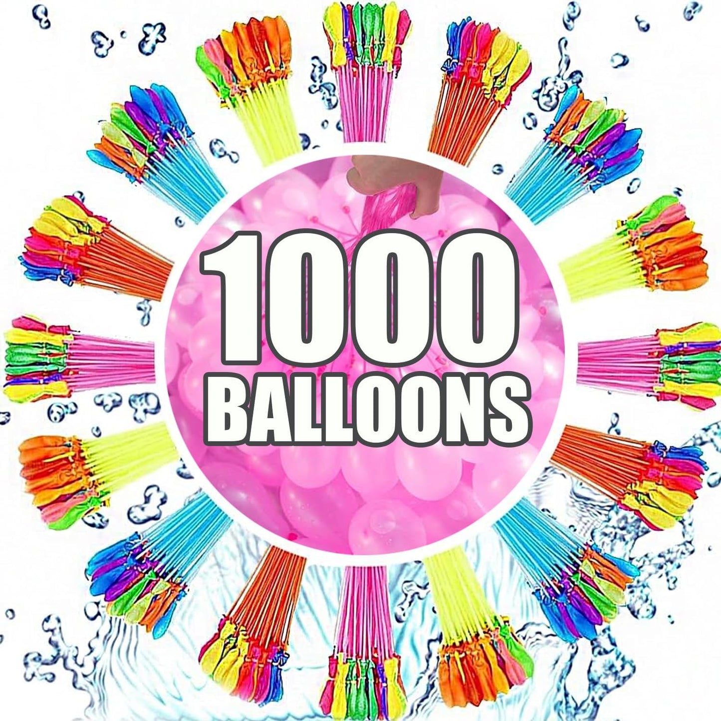 1000PCS Water Balloons, Water Balloons Quick Fill Colorful Air Balloons,Biodegradable Summer Splash Balloon Toys,For Water Bomb Game Fight Sports Fun Party