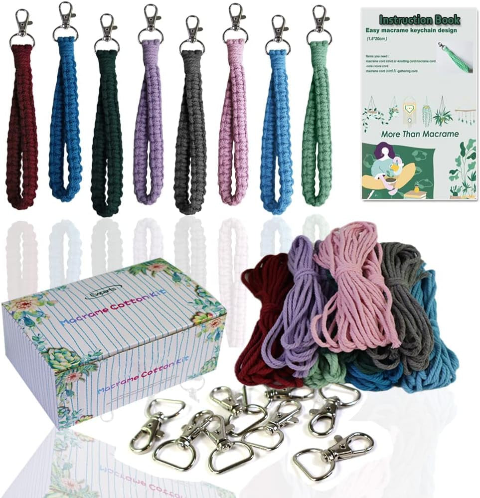 DIY Macrame Kit for Adults Beginners Craft for Making 3 Macrame Plant Hangers Macrame Wall Decor Macrame Supplies Wooden Beads Wooden Rings Metal Rings Macrame Kits for Starter