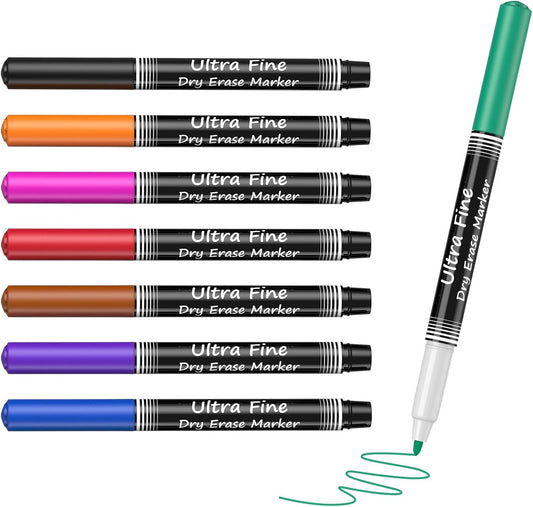 Dry Erase Markers, Ultra Fine Dry Erase Markers, Ultra Fine Tip Dry Erase Markers, Extra Ultra Fine Point Dry Erase Markers, Ultra Fine Tip Markers, Color Dry Erase Markers for Office, 8 Count