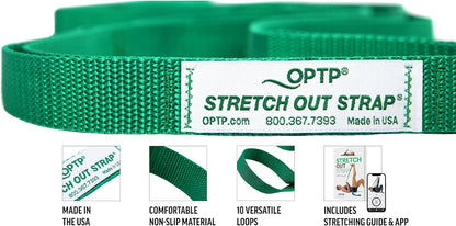 the Original Stretch Out Strap with Exercise Book, USA Made Top Choice Stretch Out Straps for Physical Therapy, Yoga Stretching Strap or Knee Therapy Strap