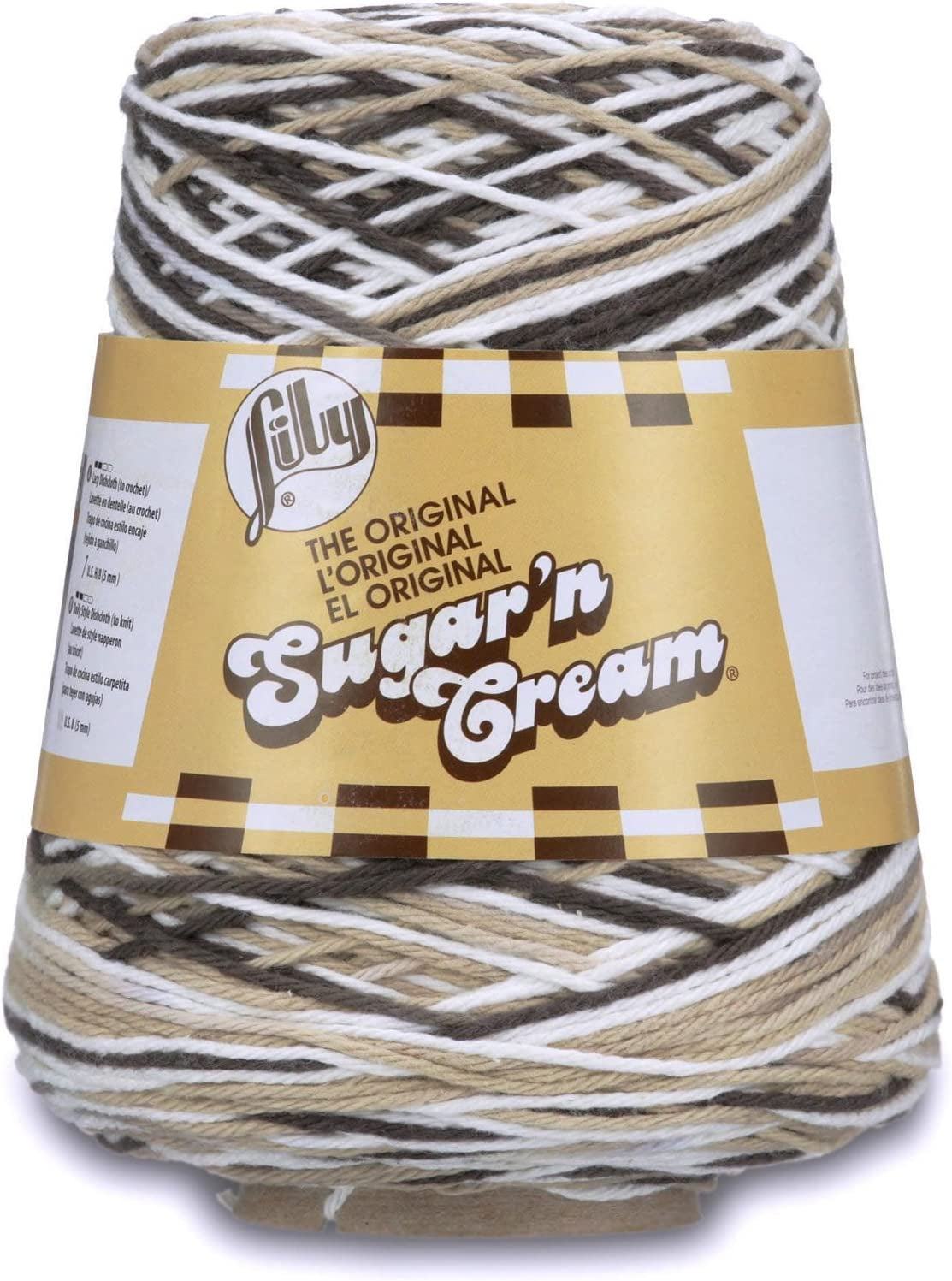 Sugar'N Cream Cotton Cone Yarn, 14 Oz, Soft Ecru, 1 Cone