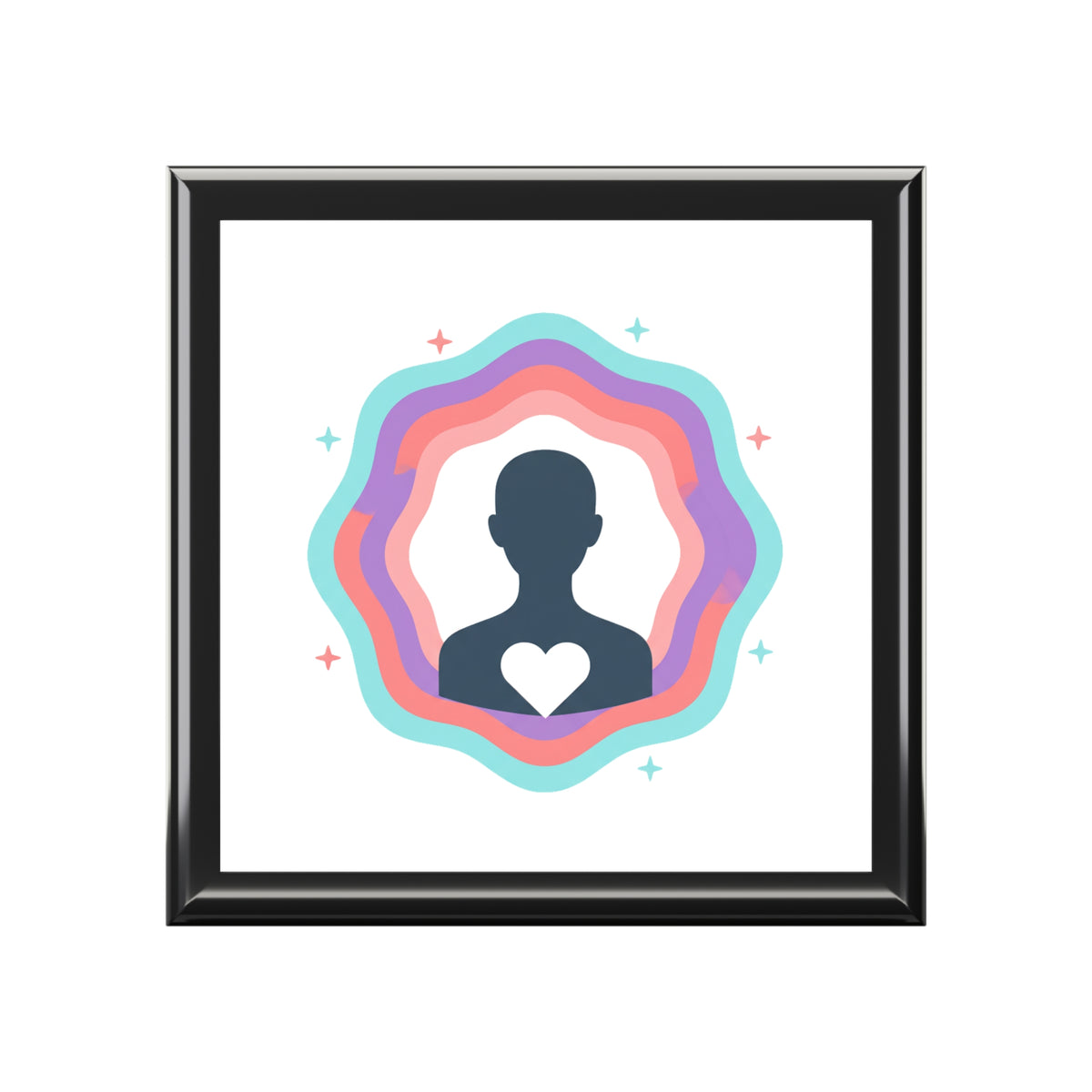 Aura Silhouette Heart Glow | Jewelry Box Organizer for Rings & Trinkets | Valentine & Galentine Gift | Y2K Gradient Aesthetic