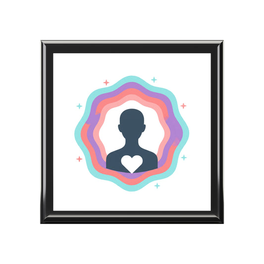Aura Silhouette Heart Glow | Jewelry Box Organizer for Rings & Trinkets | Valentine & Galentine Gift | Y2K Gradient Aesthetic