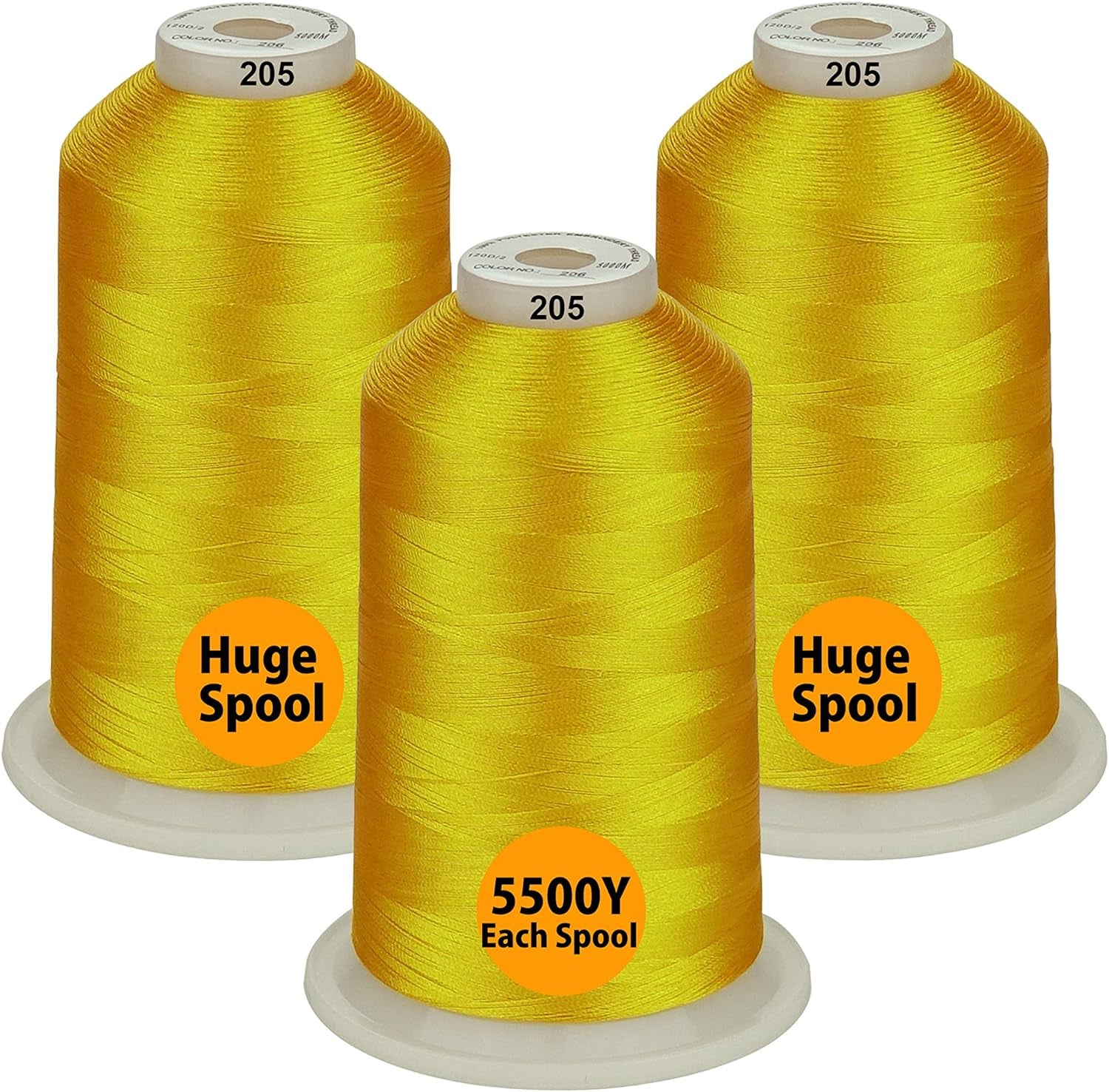 - 33 Selections - Various Assorted Color Packs of Polyester Embroidery Machine Thread Huge Spool 5500Y for All Purpose Sewing Embroidery Machines - #900 Black