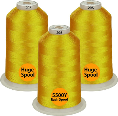 - 33 Selections - Various Assorted Color Packs of Polyester Embroidery Machine Thread Huge Spool 5500Y for All Purpose Sewing Embroidery Machines - #900 Black