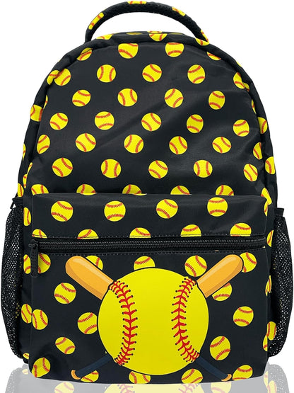 Softball Backpack for Softball Lover, Large Capacity Gaming Laptop Backpack, Softball Daypack 17-Inch Gift for Softball Lovers