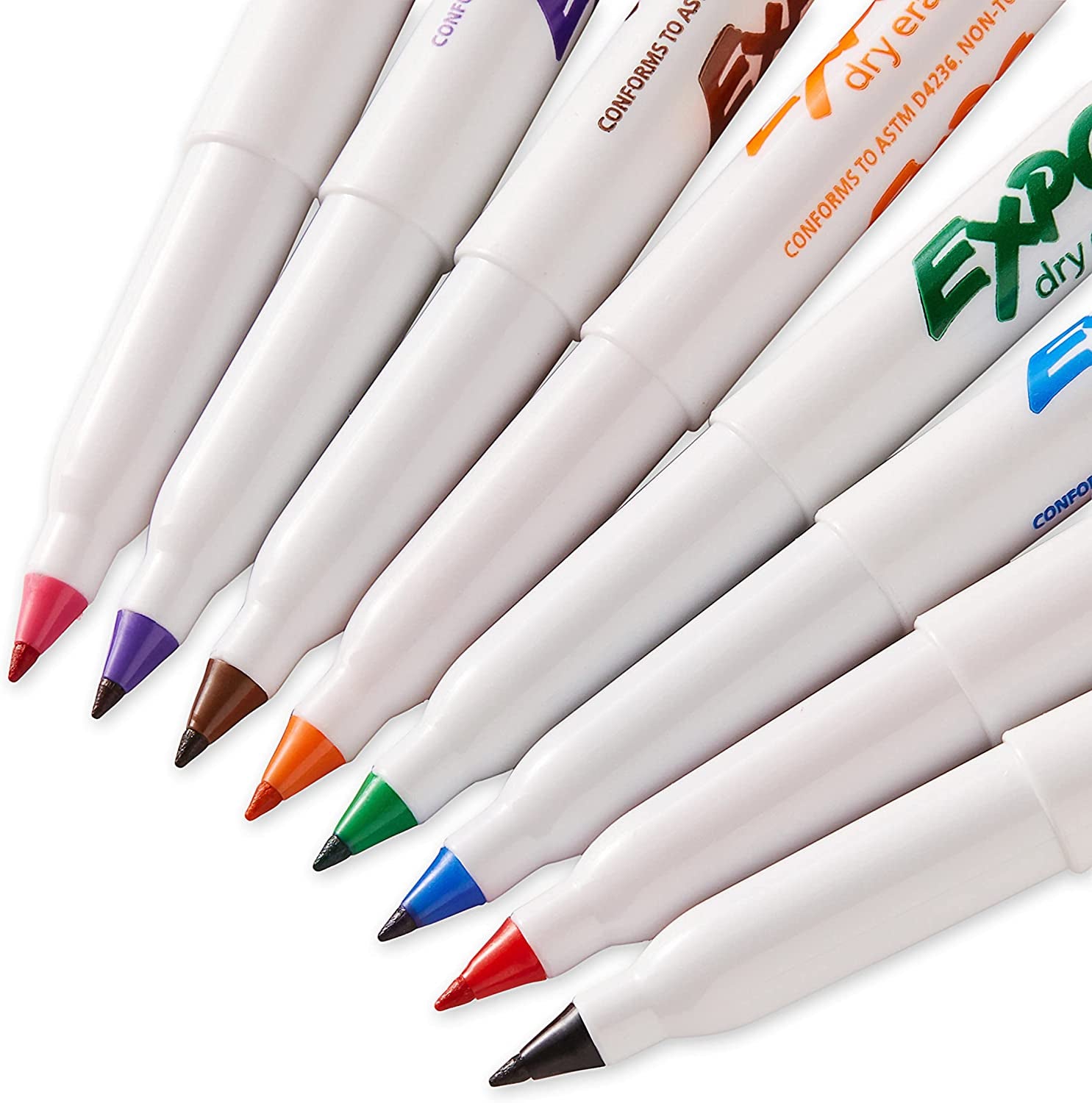 Low Odor Dry Erase Markers, Ultra-Fine Tip, Assorted Colors, 8 Count