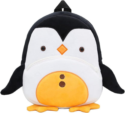 Toddler Backpack for Boys and Girls, Cute Soft Plush Animal Cartoon Mini Backpack Little for Kids 2-6 Years (Penguin)