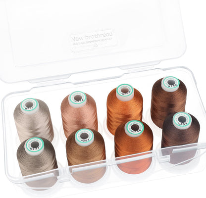 - 20 Options - 8 Snap Spools of 1000M Each Polyester Embroidery Machine Thread with Clear Plastic Storage Box for Embroidery & Quilting - Variegated Color1