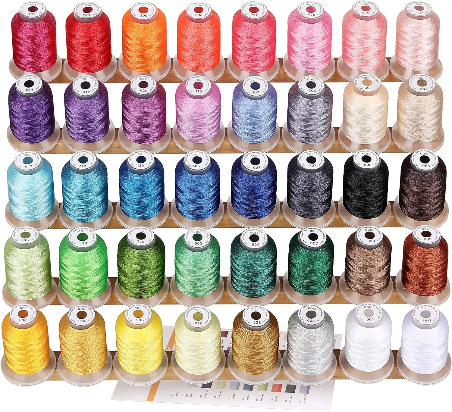 40 Brother Colors Polyester Machine Embroidery Thread Kit 500M