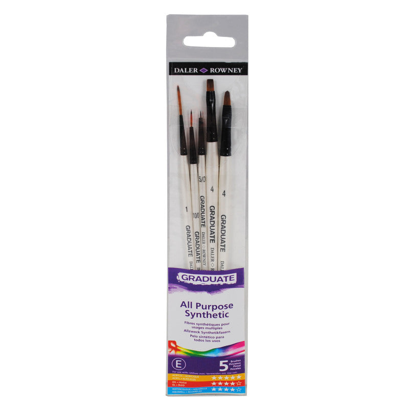 Graduate Detail Brush Set, Synthetic, 5 Pieces