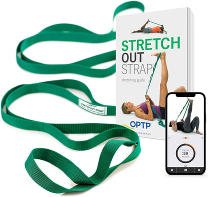 the Original Stretch Out Strap with Exercise Book, USA Made Top Choice Stretch Out Straps for Physical Therapy, Yoga Stretching Strap or Knee Therapy Strap