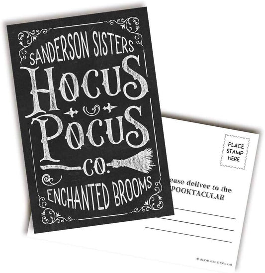 Hocus Pocus Spooktacular Halloween Themed Blank Postcards to Send to Friends & Family, 4"X6" Fill in Notecards by Amandacreation (20)