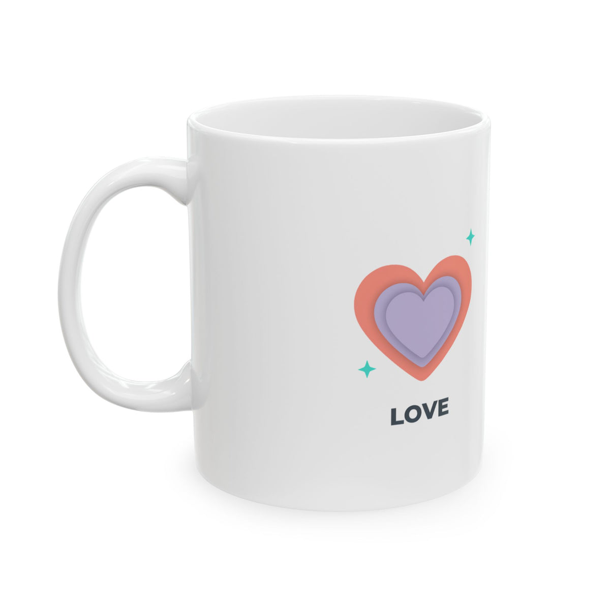 Minimal Love Heart Line Art | 11oz Ceramic Coffee Mug for Daily Sips | Valentine & Galentine Gift for Friends | Modern Minimal