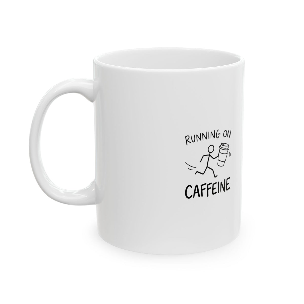 Running on Caffeine & Anxiety | 11oz Ceramic Coffee Mug for Daily Chaos | Funny Friend & Family Gift | Chicken Scratch Irony Doodle