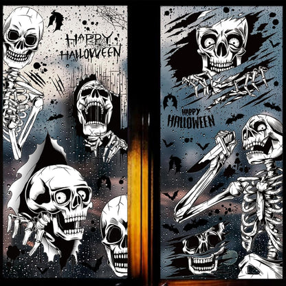 Halloween Decorations Halloween Window Clings, 13 Sheet 165 Pcs Halloween Window Posters Double-Sided Window Decals Halloween Party Decorations