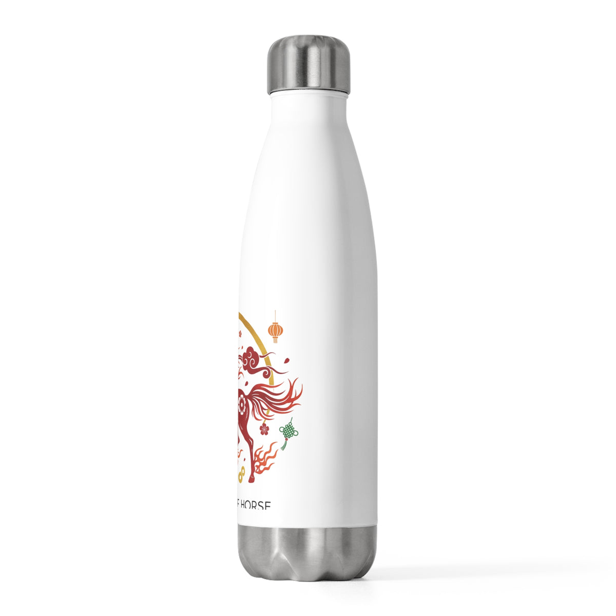 Fire Horse Pose 029 | 20oz Insulated Stainless Steel Tumbler Bottle | Lunar New Year Gift for Family & Friends | Red Gold Festive
