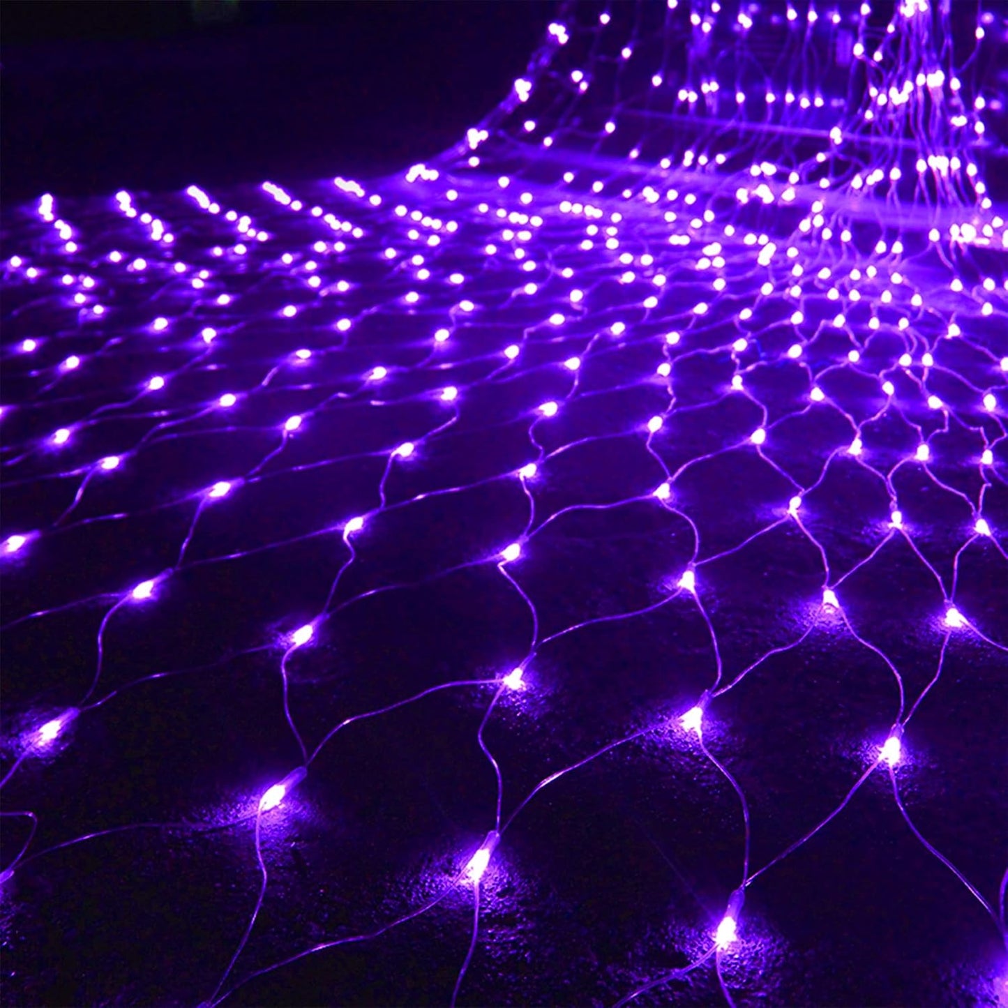 Outdoor Halloween Net Lights, 12FT X 5FT 360 LED Christmas Fairy Mesh Lights with 8 Lighting Modes, Connectable for Garden Xmas Tree, Bushes, Holiday Wedding Party Decorations, Purple