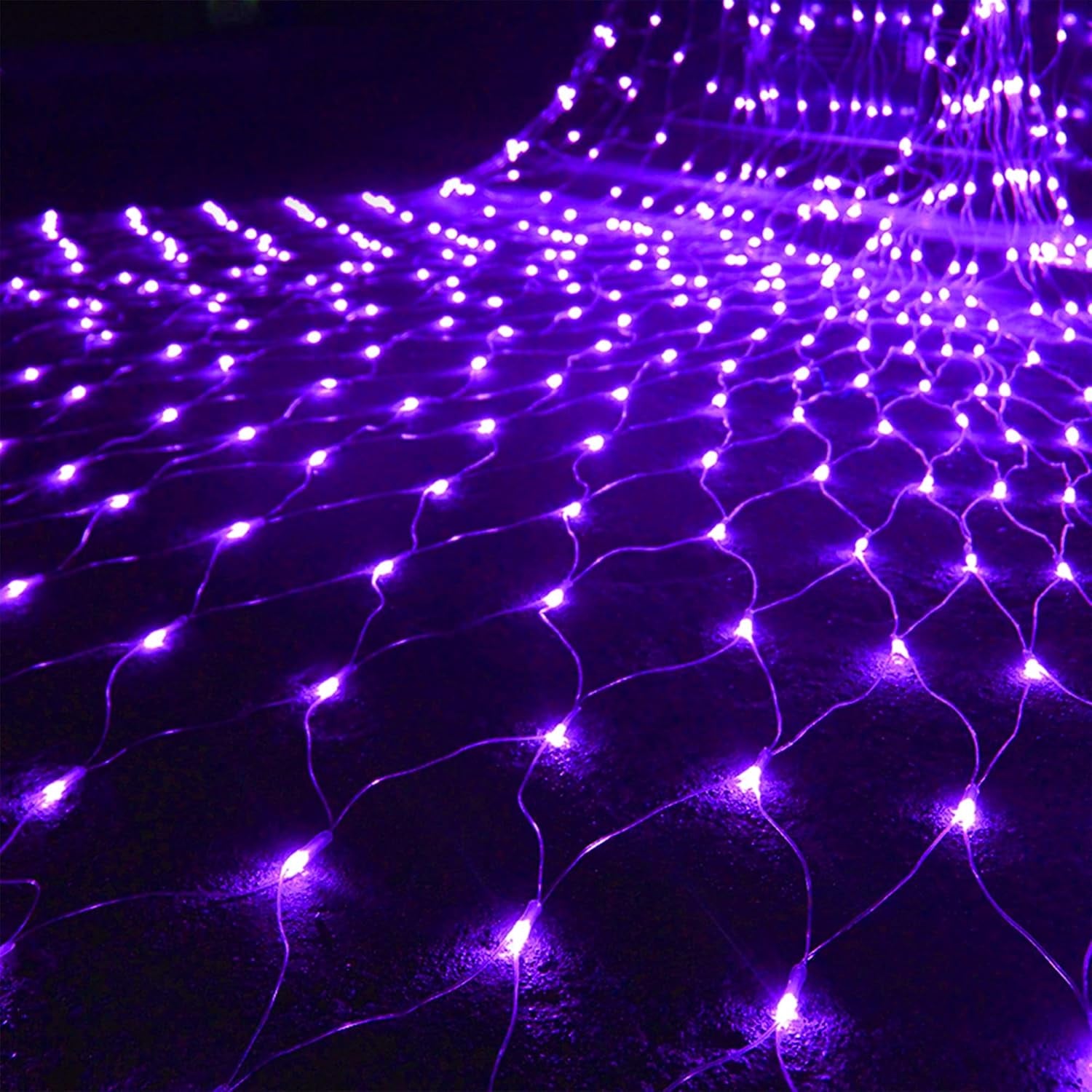 Outdoor Halloween Net Lights, 12FT X 5FT 360 LED Christmas Fairy Mesh Lights with 8 Lighting Modes, Connectable for Garden Xmas Tree, Bushes, Holiday Wedding Party Decorations, Purple