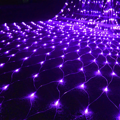 Outdoor Halloween Net Lights, 12FT X 5FT 360 LED Christmas Fairy Mesh Lights with 8 Lighting Modes, Connectable for Garden Xmas Tree, Bushes, Holiday Wedding Party Decorations, Purple