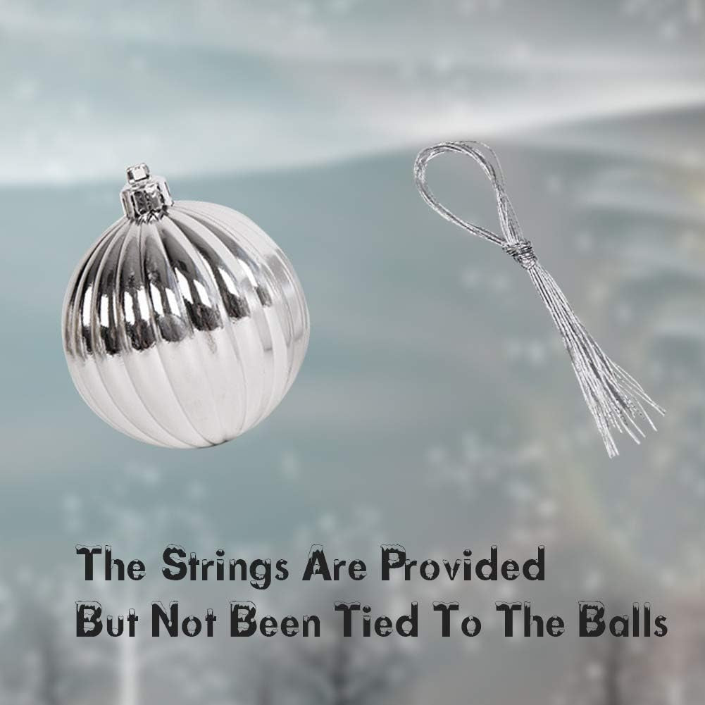 Christmas Ball Ornaments, 24 Ct Pre-Strung Xmas Tree Decorations, Holiday Hanging Balls Orange 2.36"