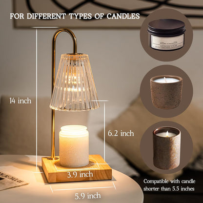 Candle Warmer Lamp with Timer, Candle Wax Warmer Flower Lamp, Dimmable Desk Lamp for Bedroom, Mothers Day Gifts for Mom, Home Fragrance Accessories for Dorm Room House Warming Gifts New Home