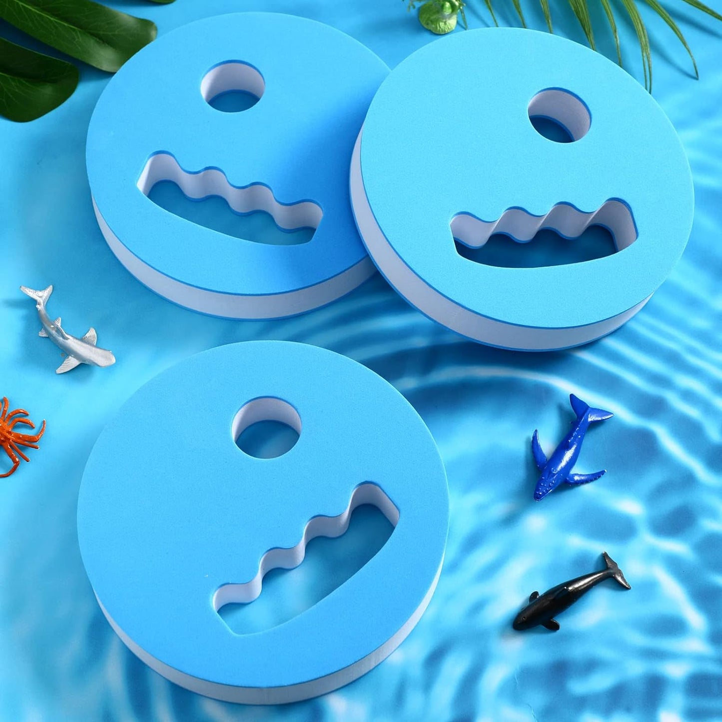 4 Pcs Water Exercise Discs Water Weights for Pool Exercise Set EVA Foam Water Aerobic Equipment for Adults Hand Held Pool Resistance for Swimming Beginners Arthritis
