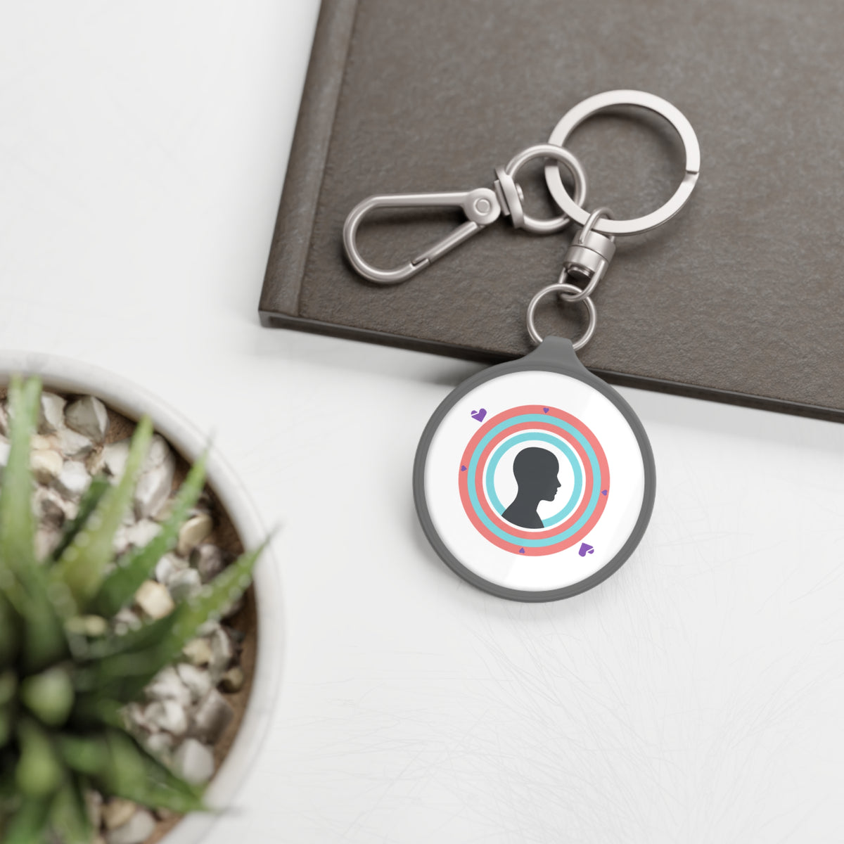 Aura Silhouette Heart Glow | Keyring Tag Bag Charm | Valentine & Galentine Gift for Lovers, Friends | Y2K Gradient Aesthetic