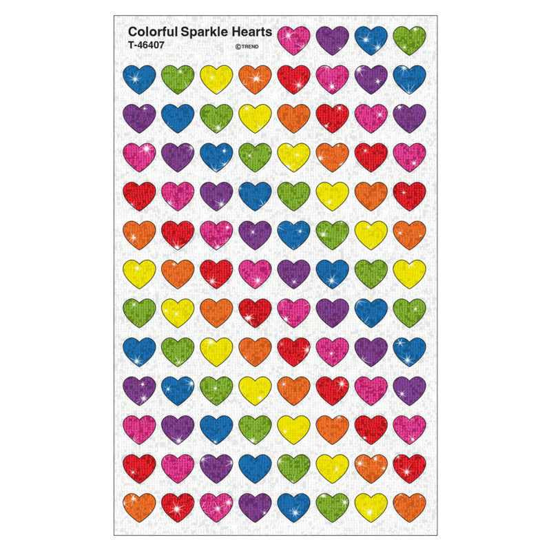 Colorful Hearts Sparkle Stickers®, Pack of 400