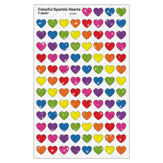 Colorful Hearts Sparkle Stickers®, Pack of 400