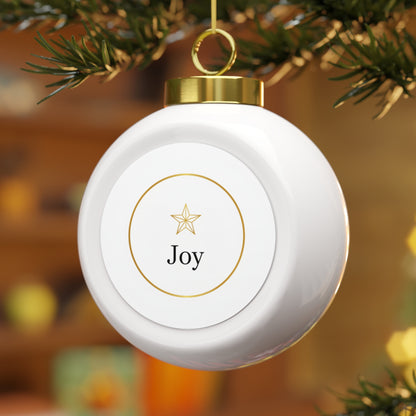 Christmas Ball Ornament – Joy Festive Ceramic Ornament