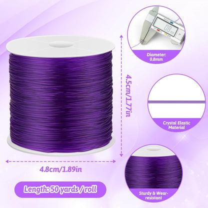 12 Rolls Elastic Crystal Tec String for Bracelets, 0.8 MM Stretch Bead String Cord Jewelry Thread for Bracelets, Necklaces, Clay Beads, Pony Beads (Multiple Colors)