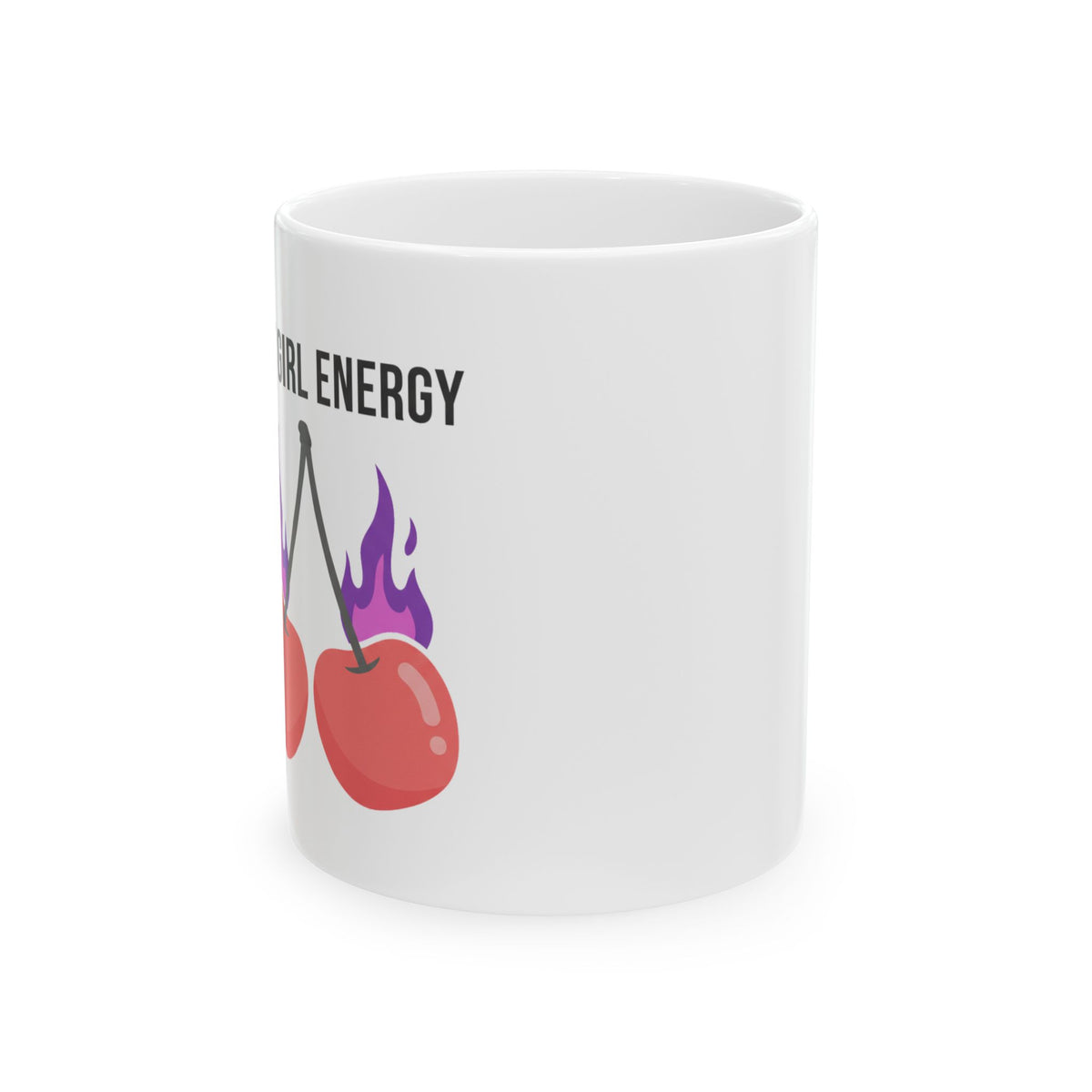 Cherry Pair Flames | 11oz Ceramic Coffee Mug for Cute-Edgy Sips | Valentine & Galentine’s Gift | Y2K Aesthetic
