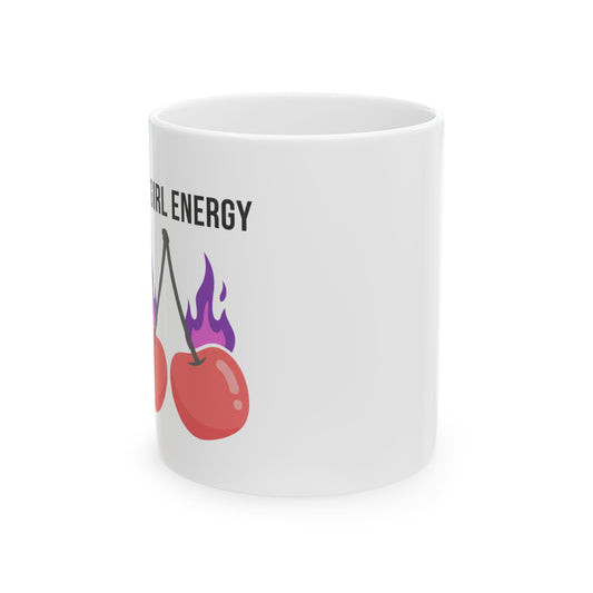 Cherry Pair Flames | 11oz Ceramic Coffee Mug for Cute-Edgy Sips | Valentine & Galentine’s Gift | Y2K Aesthetic
