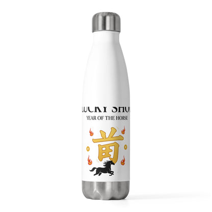 Lucky Shou Horse (Variation 4) | 20oz Insulated Stainless Steel Tumbler Bottle | Lunar New Year 2026 Family Gift | Red & Gold