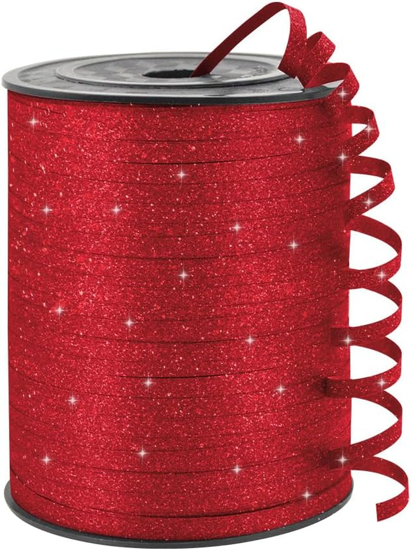 Silvery Glitter Curling Ribbon, 1/5" Wide X 500 Yards Christmas Curling Ribbons for Gift Wrapping, Party Decoration, Balloon String, Crafting, Balloon Ribbons for Florist Flower (1 Roll)