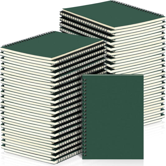 Spiral Notebook Bulk A5 College Ruled Journals Notebooks Lined 8.3 X 5.5 Inch Note Books Composition Writing Thick Paper Notebook for Office Business School Gifts Supplies(Dark Green, 72 Pcs)